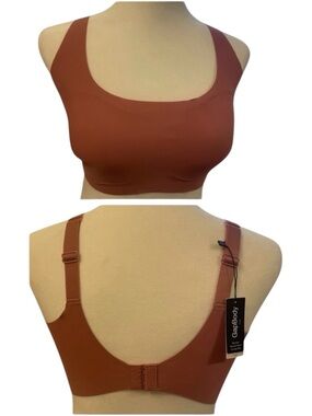 GapBody Bonded Square-Neck Seamless Lounge Bra. Wireless. Pink. Large. NWT.